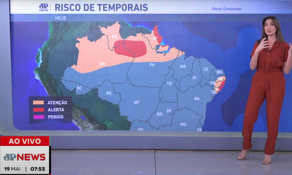 Região Nordeste tem risco para temporais nesta segunda-feira