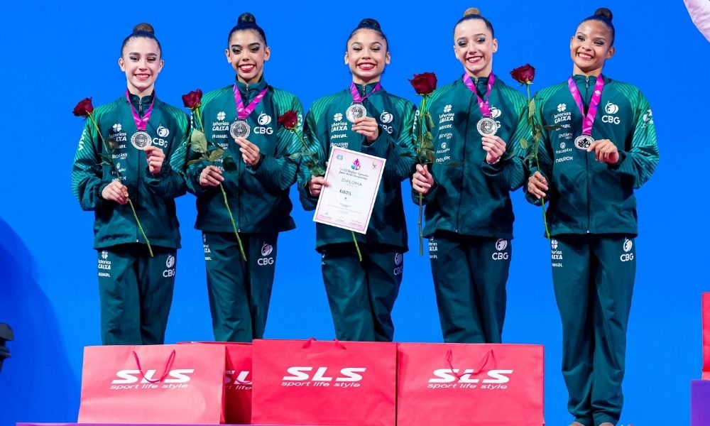 Brasil repete feito do All Around e conquista segunda prata no Mundial juvenil de ginástica rítmica da Bulgária