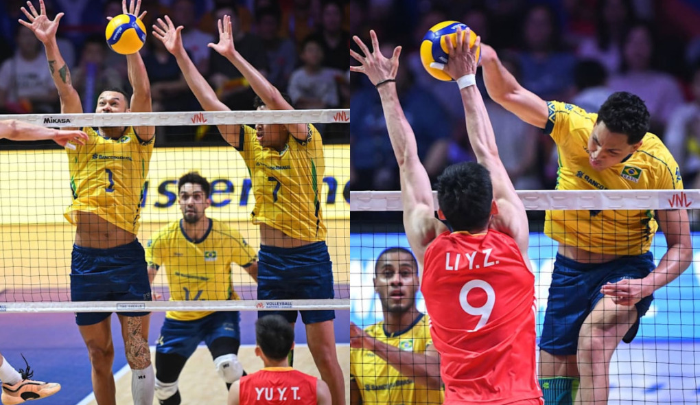 Brasil vira, vence China e se classifica às semifinais da Liga das Nações de Vôlei